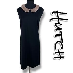 Hutch Maintained by Moxie Black Peter Pan Collar Shift Dress Womens Size Small
